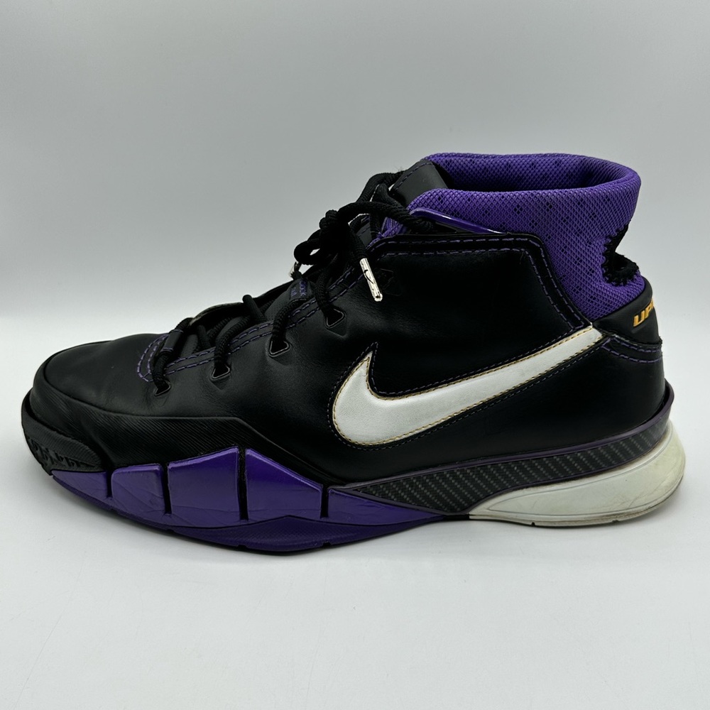 Nike Zoom Kobe 1 ‘Black Out’ Basketball Sneakers Black Purple White Mens Size 10